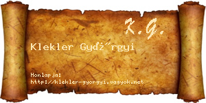 Klekler Györgyi névjegykártya