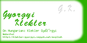 gyorgyi klekler business card